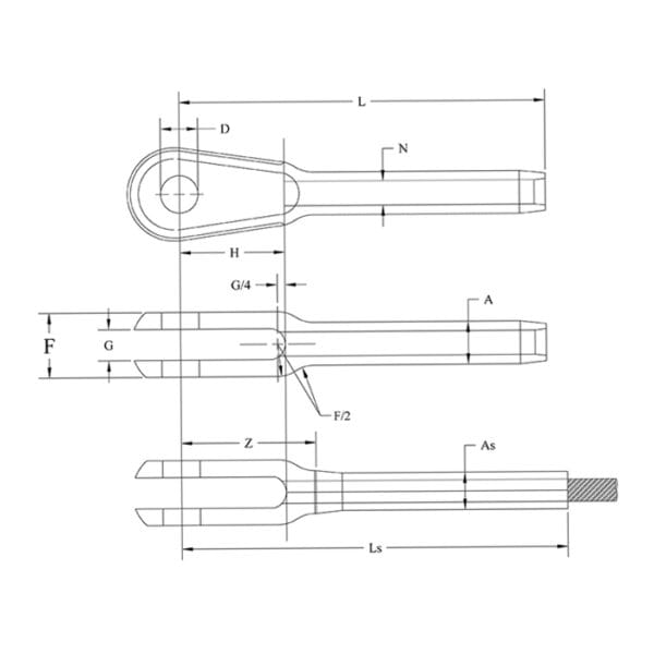 Fork end - MS20667